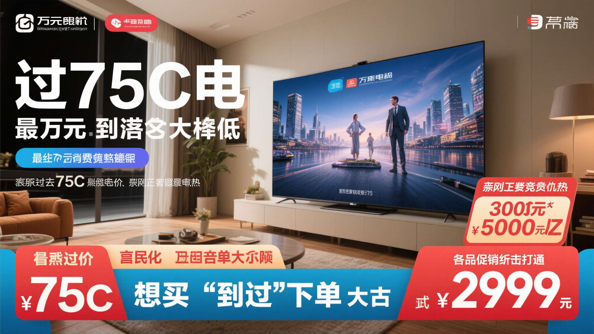 首先是价格门槛的大幅降低。&nbsp;过去，75英寸电视动辄上万元的售价让不少消费者望而却